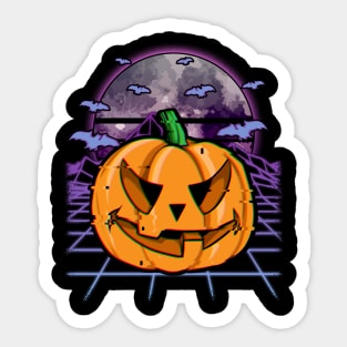 Vaporwave Halloween Jack o Lantern Sticker